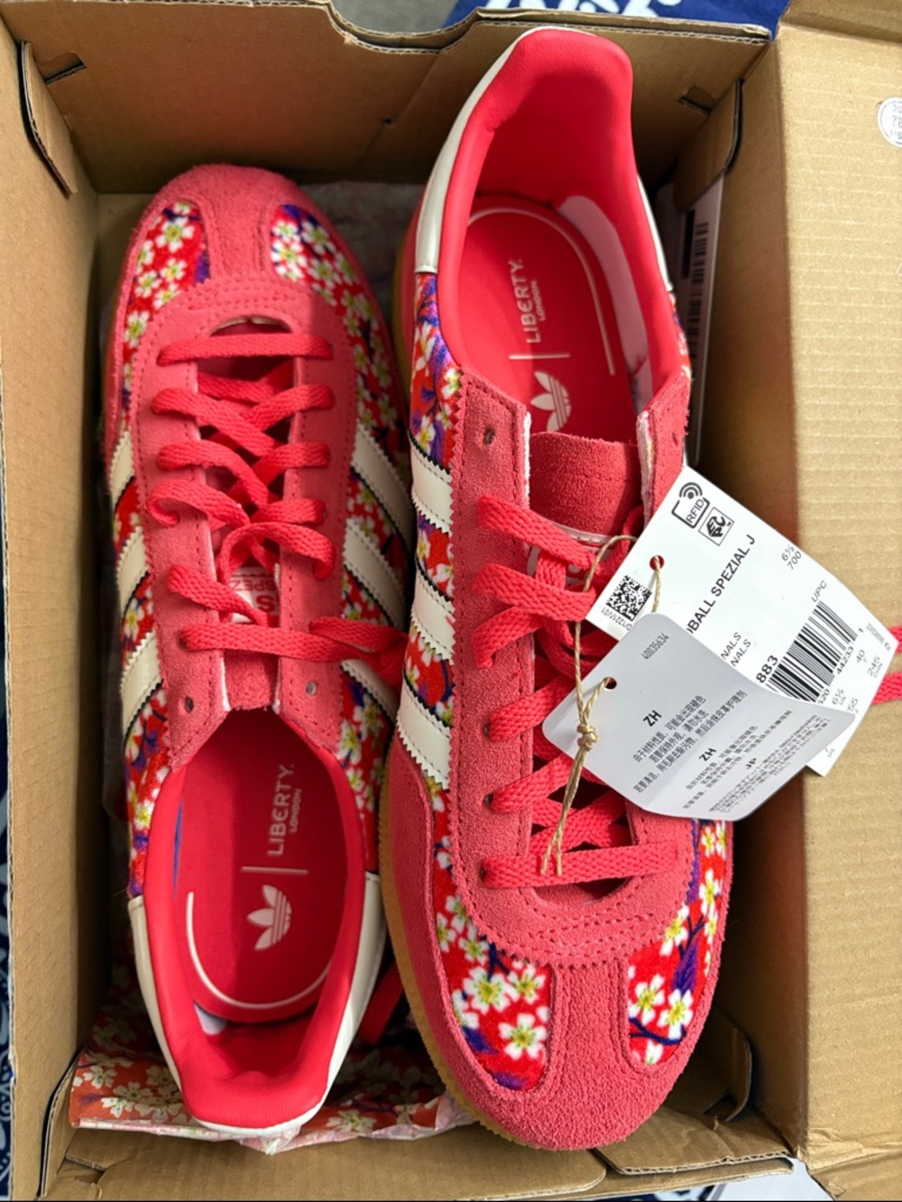 adidas Coral Floral Gazelle-Style Sneakers